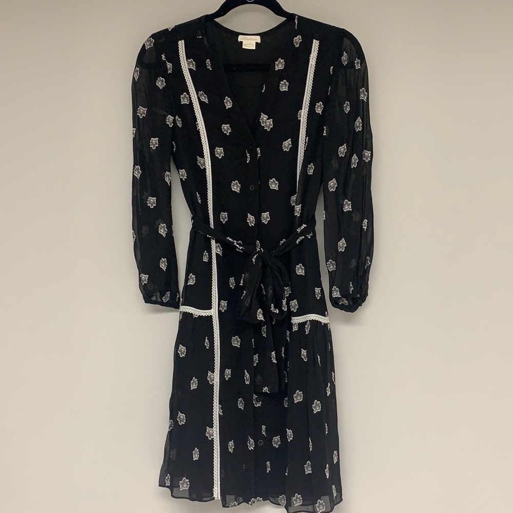 Shoshanna Black and White Floral Dress